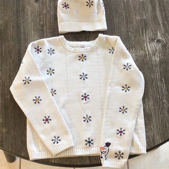 Hanna Andersson Other - Hanna Anderson Disney frozen sweater and matching hat size 8